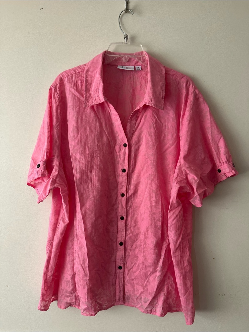 Lightweight Pink Button-Front Shirt